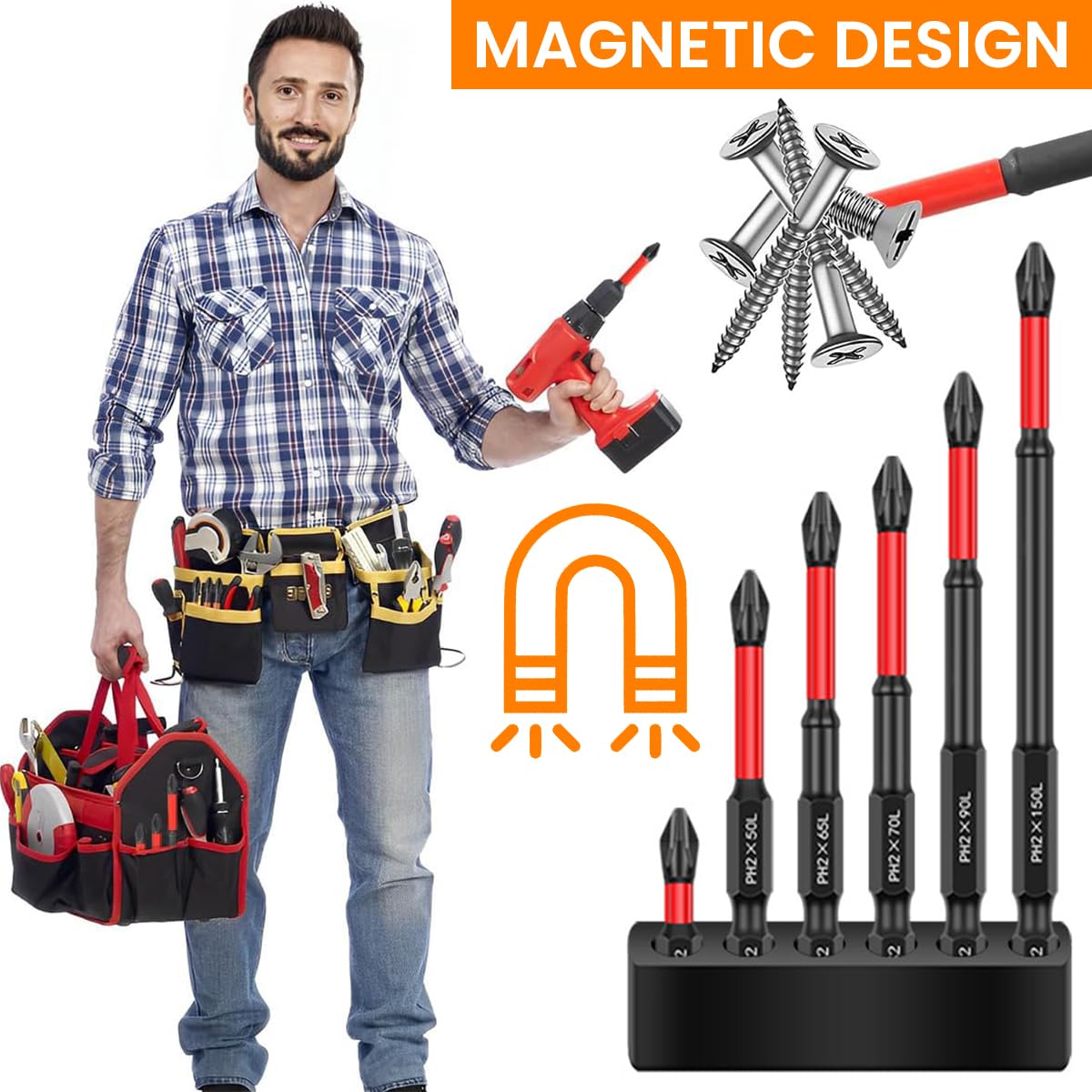 Serplex 12PCS S2 Alloy Steel TS2 Screwdriver Bits for Impact Driver