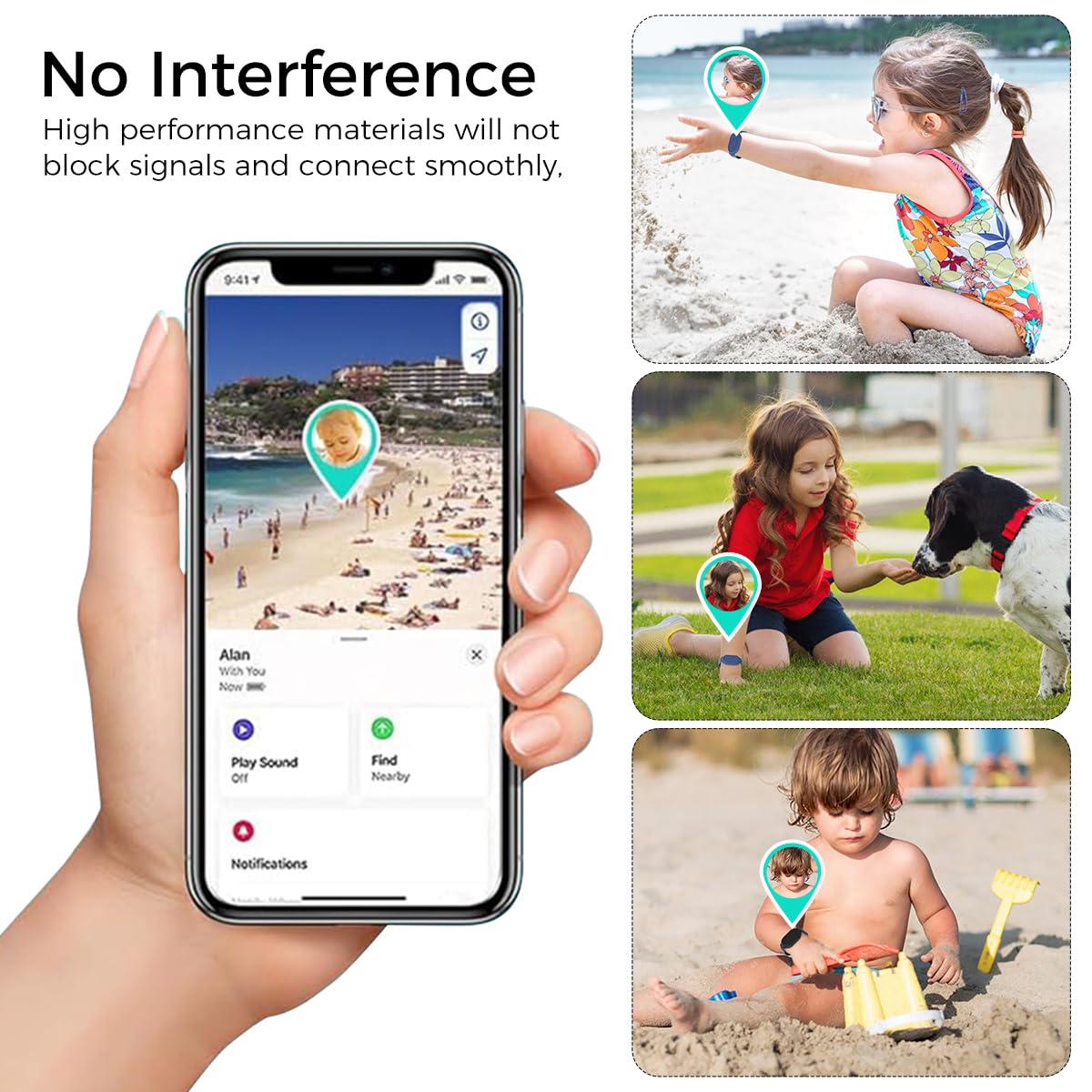 ZORBES® Silicone SmartTag 2 Bracelet for Samsung Galaxy SmartTag 2 Waterproof Silicone Wristband Cover Protective Case for SmartTag 2 for Backpack, Kids, Elders, Luggage, Pets 2Pcs (Black+Blue)