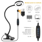 Verilux® LED Desk Lamp Clip Light, 10 Dimmable Brightness 3 Light Modes Reading Light, Study Lamp USB Desk Lamp for Reading, Painting, Studying