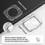 ZORBES® Waterproof Hard Case with Tempered Glass Screen Protector for Apple Watch Series 7 (45mm)-Clear