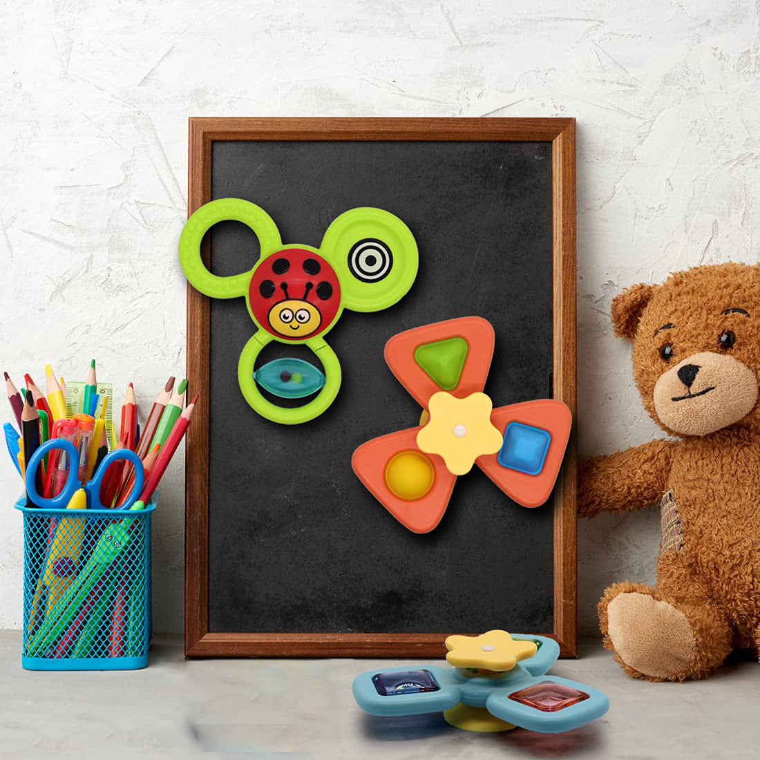 PATPAT® 3PCS Sensory Learning Toys for Toddlers Baby 6 Months+ Suction Cup Toy,Baby Bathtub Bath Toys, Birthday Gifts for Boys and Girls Baby Distraction Toys Gift Toy (Upgrade Edition)