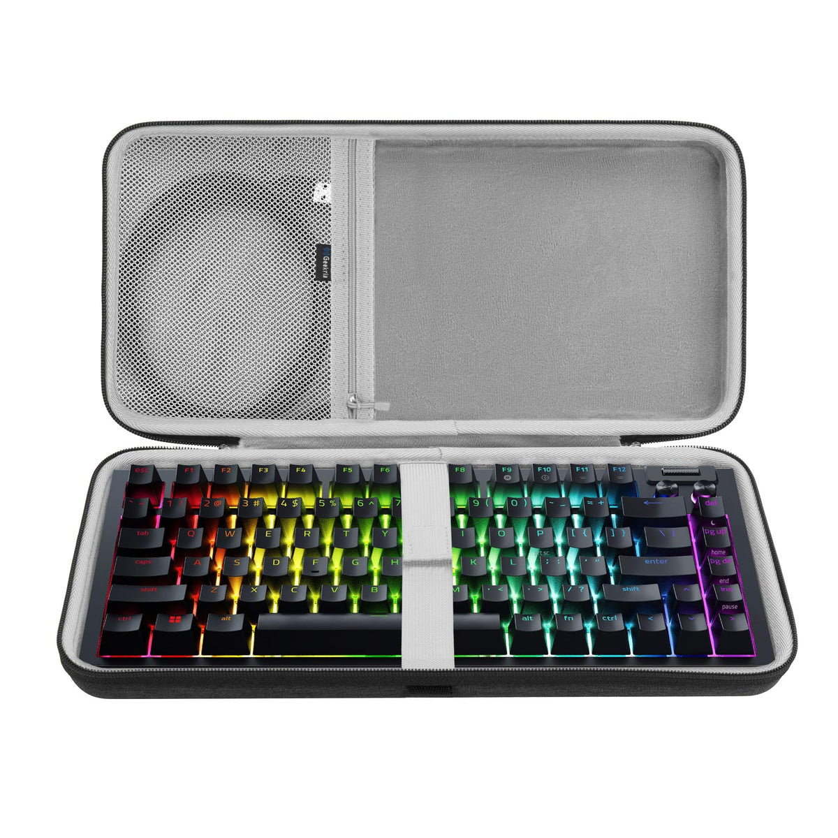 ZORBES® Keyboard Case Hard Shell with Storage Pockets Travel Carrying Bag Compatible with 75 Percent 84 Key Mechanical Keyboards for Travel and Protection
