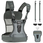 ZORBES® Dual Camera Carrier Chest Harness Professional Photography Vest Strap with Side Holsters Adjustable Vest System for Hiking Climbing Traveling