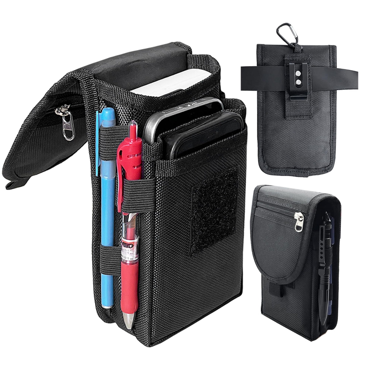 ZORBES® Belt Phone Pouch for Men,Dual Phone Holster with Belt Clip,Tactical Waist Cellphone Holder,