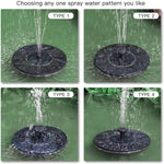 Verilux Solar Fountain Pump for Garden and Pond with 4 Nozzles 7V 1.4W | Floating Black 3PCS