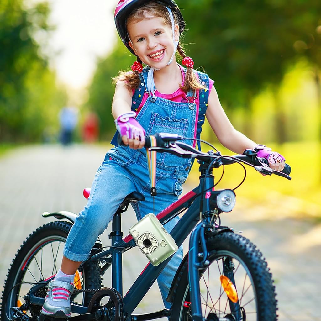 ZORBES® Compatible with Fujifilm Instax Mini Liplay, Clear Protective Case, Anti-Scratch PVC Skin Case Cover with Rainbow Nylon Woven Handstrap-Hybrid Smartphone Printer Instant Camera Accessory