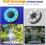 Verilux Solar Fountain Pump for Garden and Pond with 4 Nozzles 7V 1.4W | Floating Black 3PCS