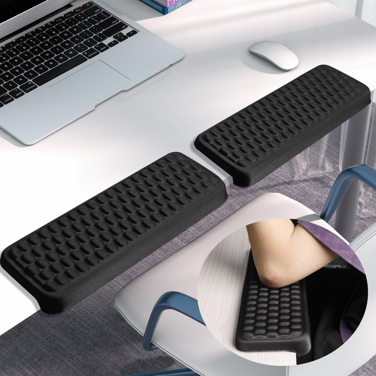 ZORBES® Arm Rest for Desk, L-Shaped Memory Foam Elbow Pads with Non-Slip Base