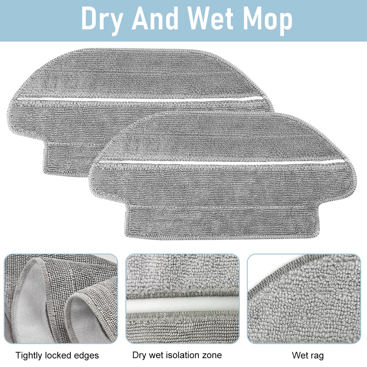 Verilux Mopping Cloth for Mi Robot Vacuum Cleaner S10 | 3PCS Microfiber Wet and Dry Use