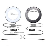 Verilux Selfie Ring Light for Makeup and Video with 6 in Dimmable Light & Mini Tripod | Bluetooth Remote