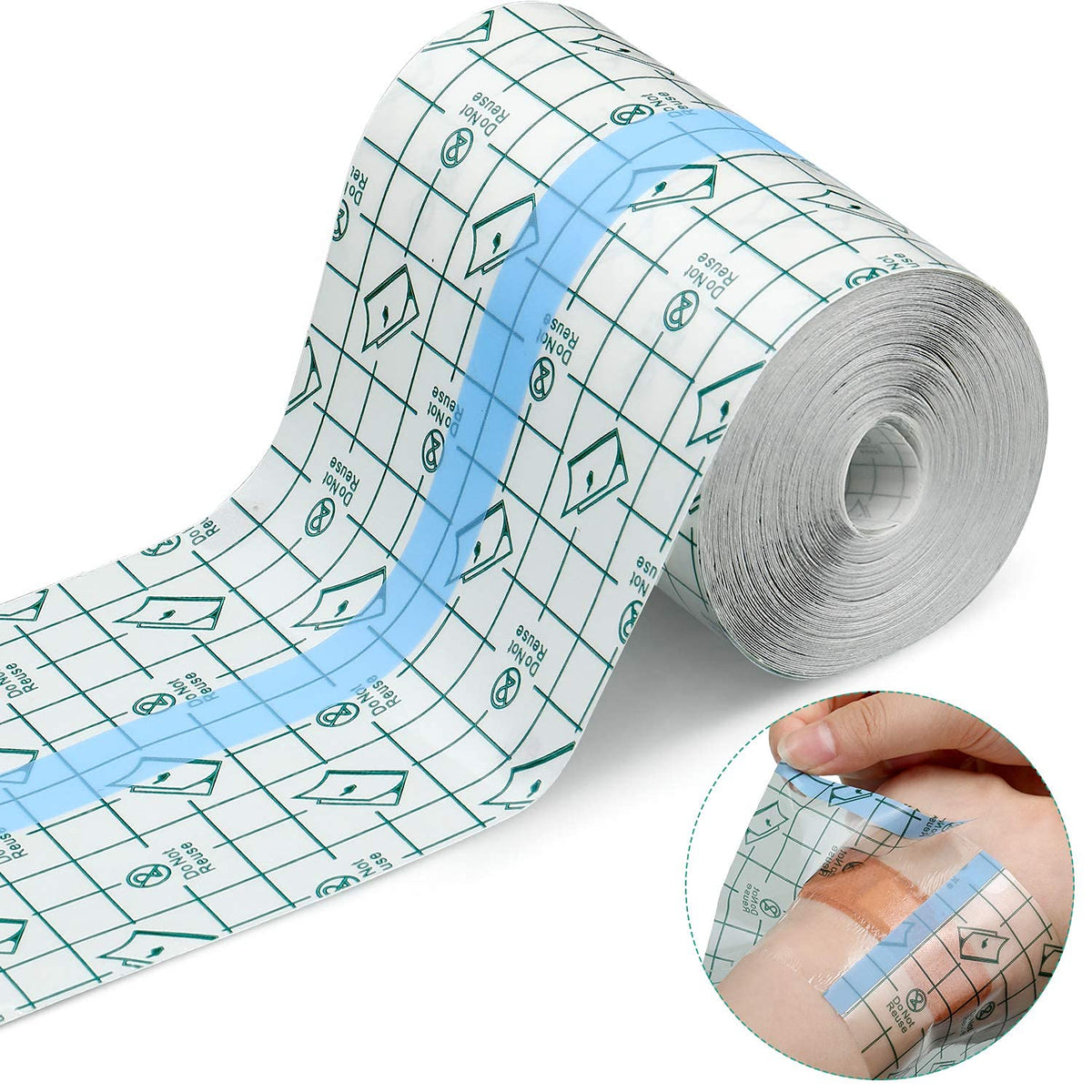 HANNEA® Freely Cut Transparent Stretch Adhesive Bandage Dressing PU Film Wound Waterproof Sticker Good for Wound Healing Both for people or Pets Dressing Pads Tattoo Aftercare Bandage(1.97*196.8inch)