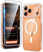 ZORBES® Compatible iPhone 17 Pro Max, Sparkling Phone Case with Built-in Magnets, Shockproof PC + TPU Cover, Lightweight Scratch Resistant Stylish Glitter Case Support Wireless Charging Accessories