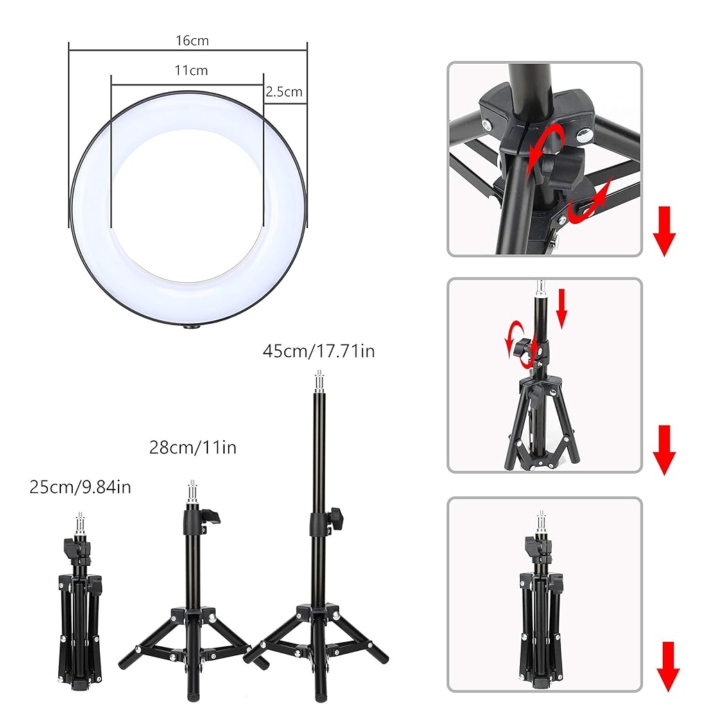 Verilux® Selfie Ring Light for Phone Video Shooting Makeup YouTube Portrait Photography with Mini Tripod and Bluetooth Remote Control - verilux