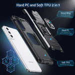 ZORBES® for Samsung Galaxy S21 FE 5G Back Cover with Rotatable Phone Ring Buckle Stand Design, TPU Shockproof Protective s21fe Cover Case for Samsung Galaxy S21 FE