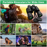ZORBES® 20x50 High Rate Binocular, Binoculars for Long Distance Compact HD Professional/Daily Waterproof Binoculars Telescope for Kids Adults Bird Watching Travel Hunting Football Games Stargazing