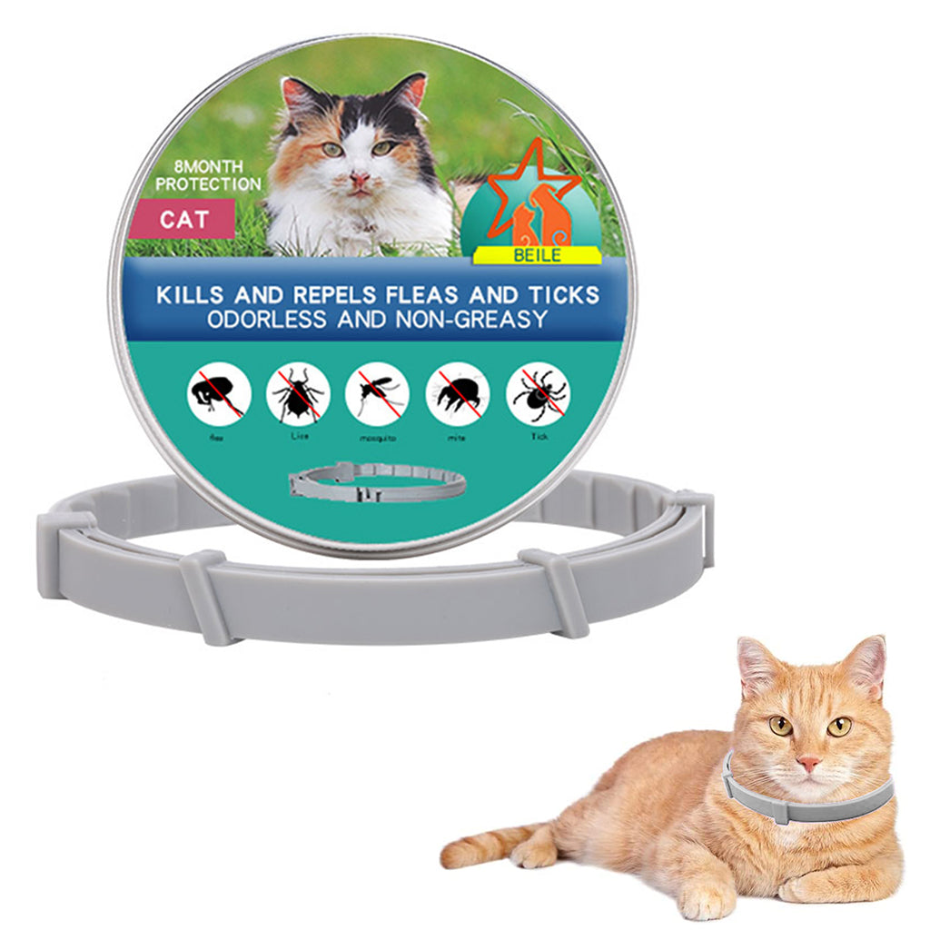 Qpets® Flea Collar for Cat, Tick Collar for Dogs, Flea and Tick Collar for Cat, 8 Month Flea and Tick Effective Protection, Safe Flea and Tick Protection Collar for Cat Adjustable 38cm