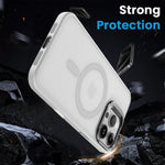 ZORBES® Phone Case for Phone 16 Pro Sleek White TPU Matte Phone Case with Lanyard 2 in 1 Magnetic Lens Protector Frame Design, Magnetic Phone Case for Mag Safe Support Wireless Charging