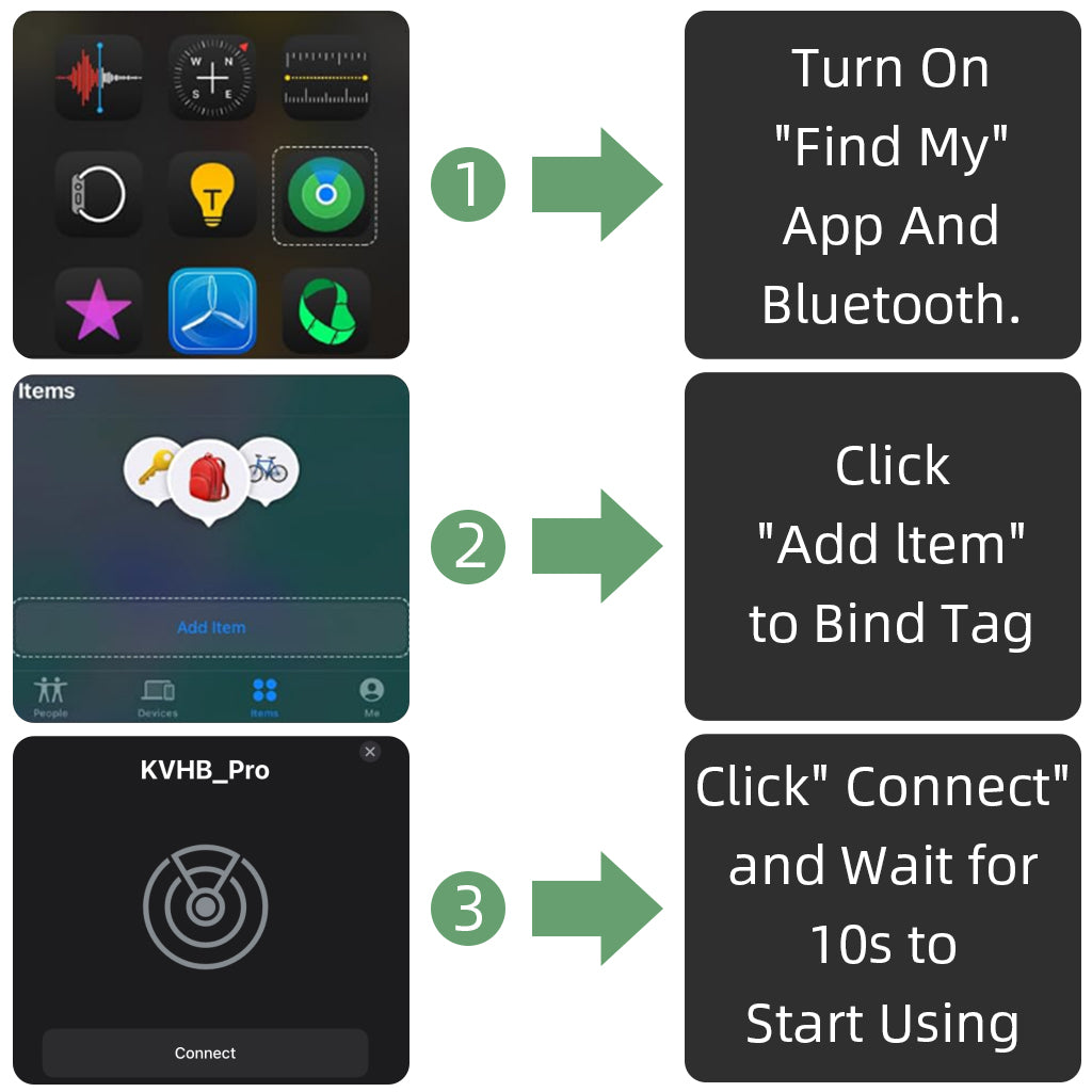 Verilux® Magnetic Item Finder with Loop Hole Bluetooth Tracker Compatible with"Find My" App Key Finder Luggage Tracker Dog Tracker People Location Tracker for Kids, Elders, No Battery Inside, Green
