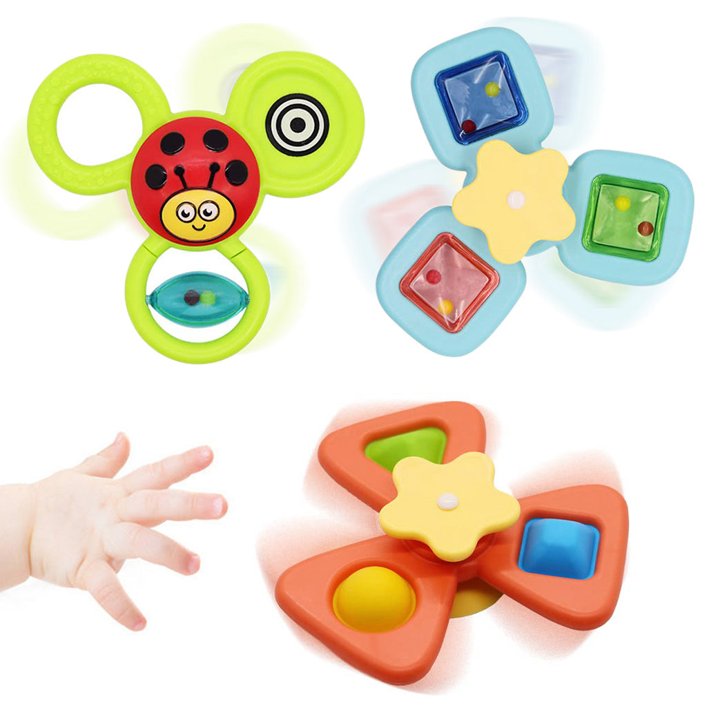 PATPAT® 3PCS Sensory Learning Toys for Toddlers Baby 6 Months+ Suction Cup Toy,Baby Bathtub Bath Toys, Birthday Gifts for Boys and Girls Baby Distraction Toys Gift Toy (Upgrade Edition)