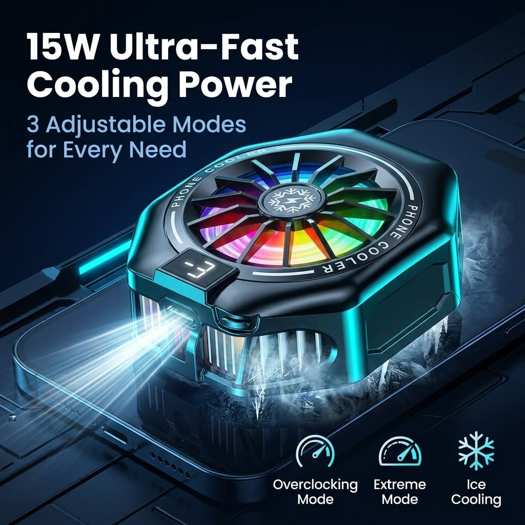 ZORBES® 15W Magnetic Phone Cooler with 3 Level Temperature Display