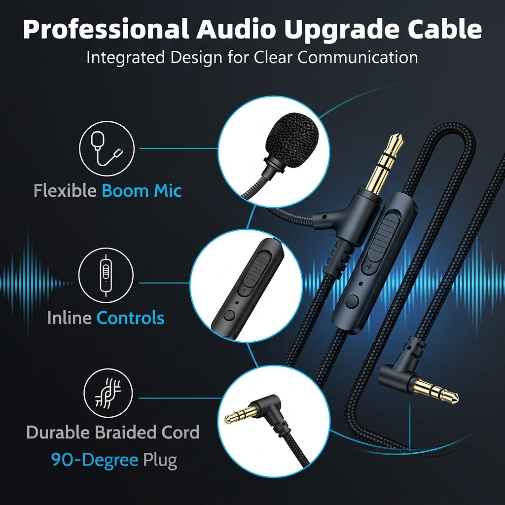ZORBES® 3.5mm Audio Cable Replacement with Inline Mic and Volume Control