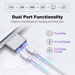 ZORBES® USB C Dual Port Adapter Type C 1 to 2 Splitter Converter