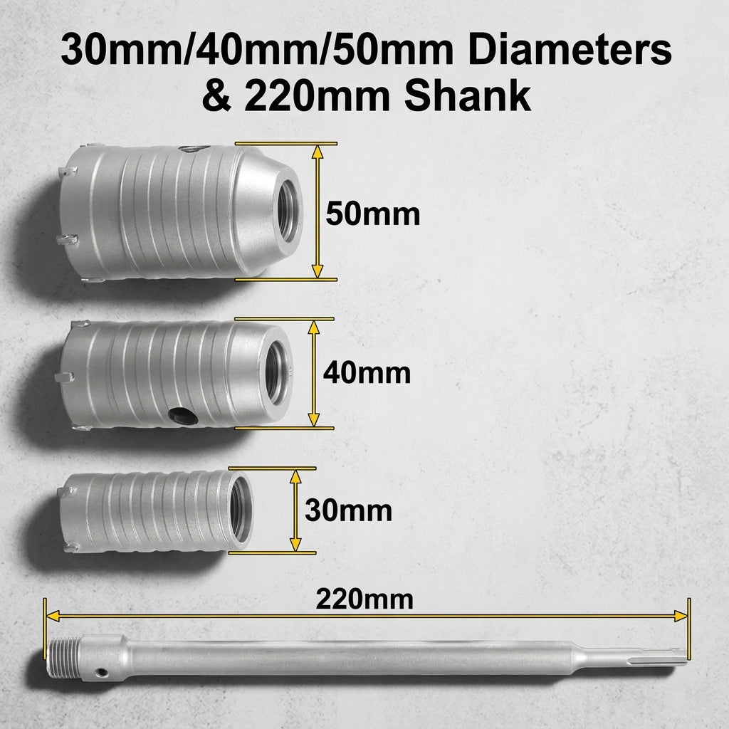 Serplex® Concrete Hole Saw Set Carbide Core