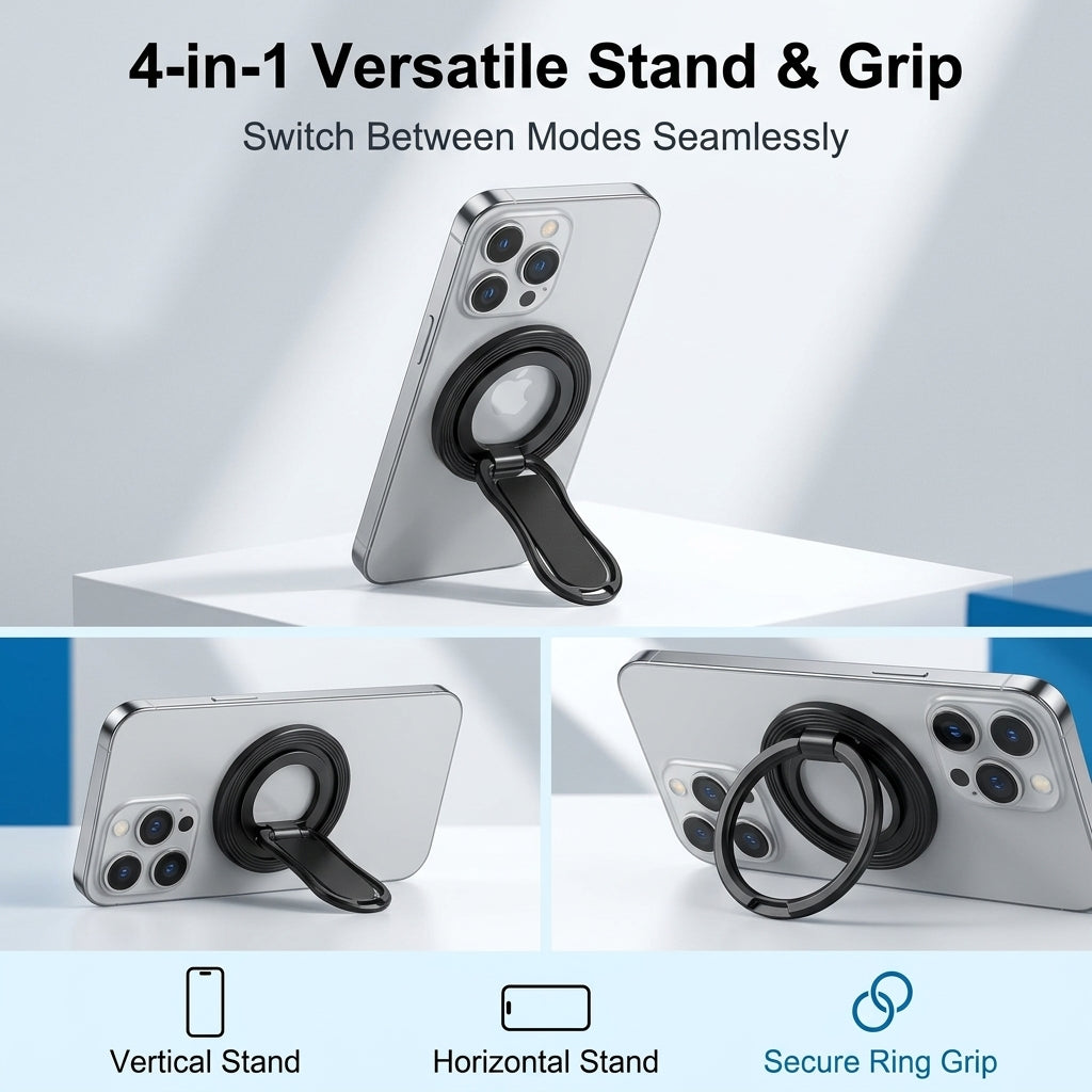 ZORBES® Magnetic Phone Grip Strap with 360° Swivel & Kickstand
