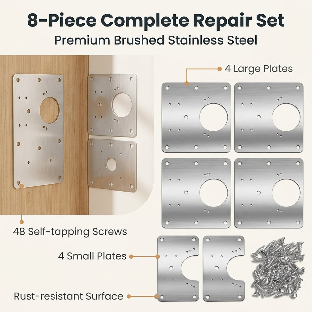 Serplex 8Pcs Cabinet Hinges Repair Plate