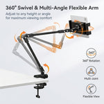 ZORBES® Carbon Steel Adjustable Desk Mount Tablet & Phone Holder