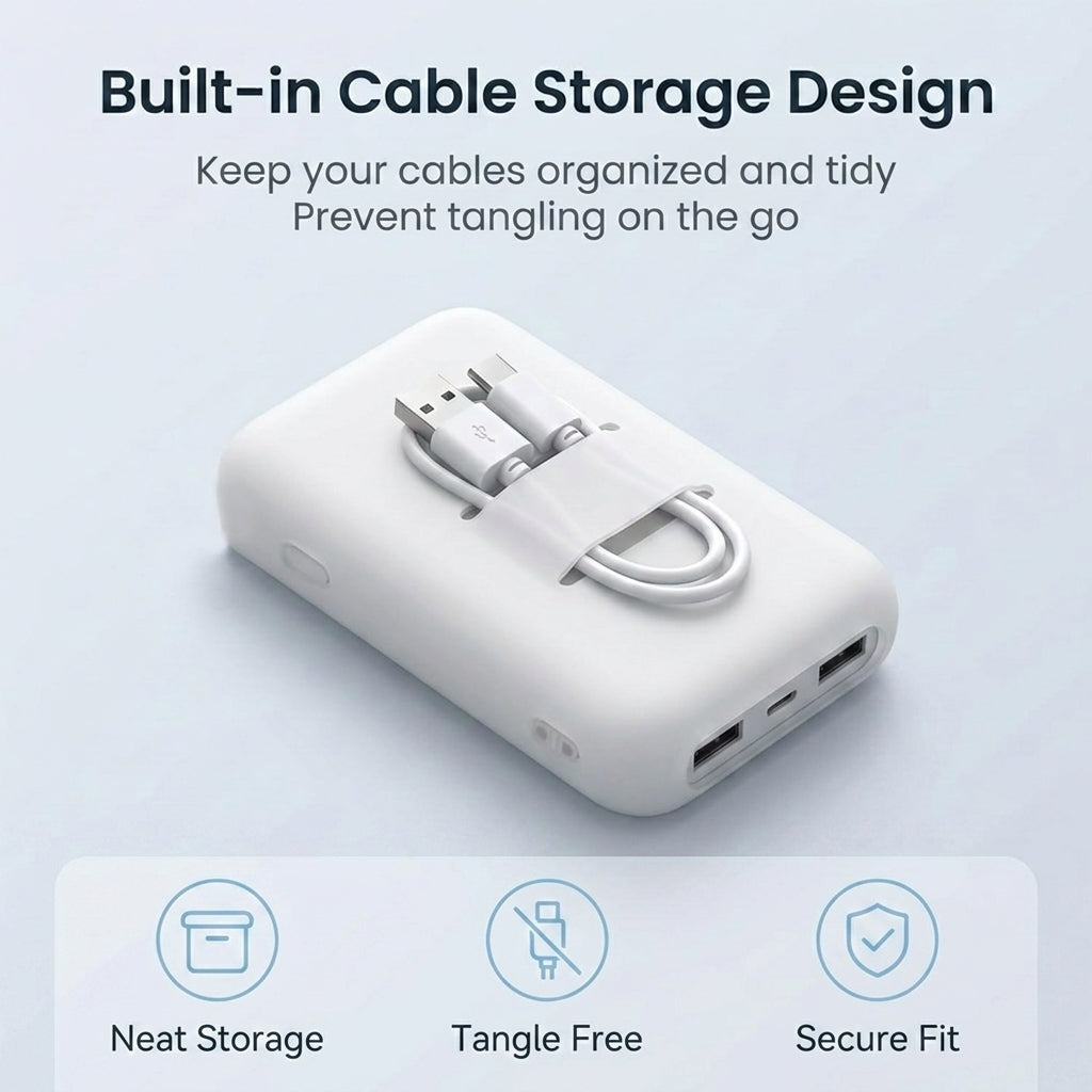 ZORBES® Clear Silicone Case for Xiaomi 10000mAh Built-in Cable Power Bank
