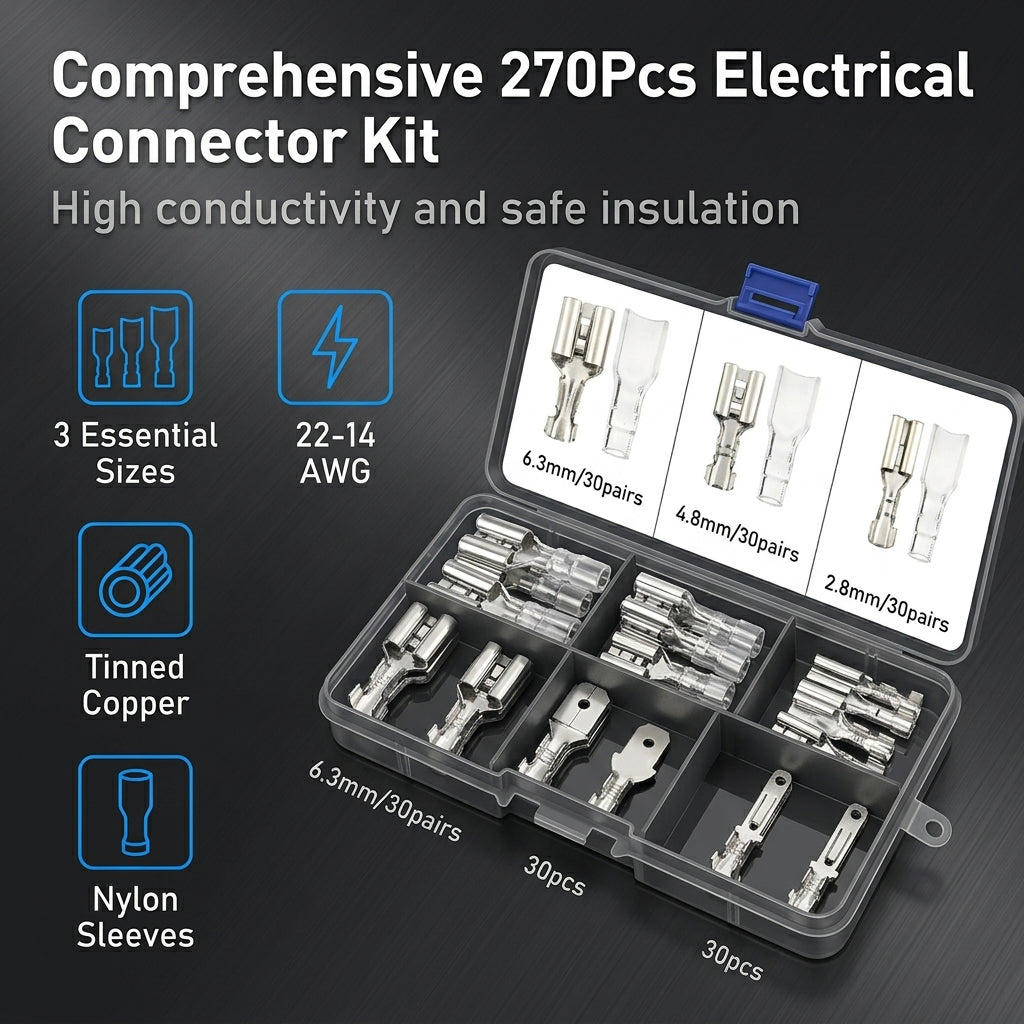 Serplex® 270Pcs Male & Female Spade Terminal Connectors Kit