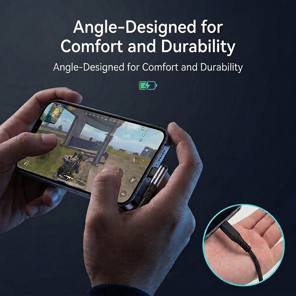 Verilux® 6.6FT Right Angle USB-A to Lightning Cable