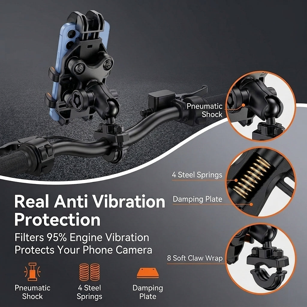 ZORBES® Motorcycle Phone Mount with Dual Vibration Dampener