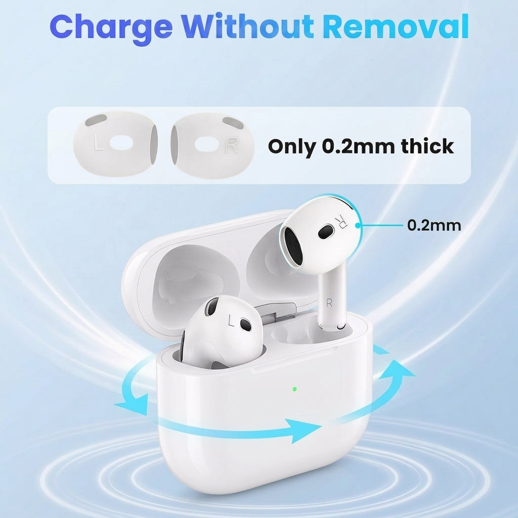 ZORBES® 3 Pairs Silicone Anti-Slip Ear Tips Covers for AirPods 4