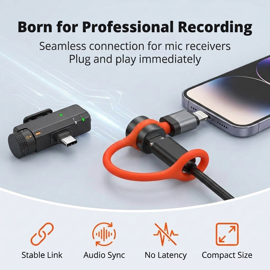 ZORBES® USB C to Lightning Adapter Compatible with DJI Mic