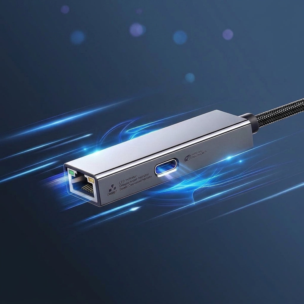 Verilux® USB-C to Gigabit Ethernet Adapter with 60W PD