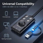 ZORBES® USB USB C External Sound Card Adapter with Reverb Effects