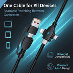 Verilux® PD 240W Multi Type C Cable Fast Charging with USB A Input