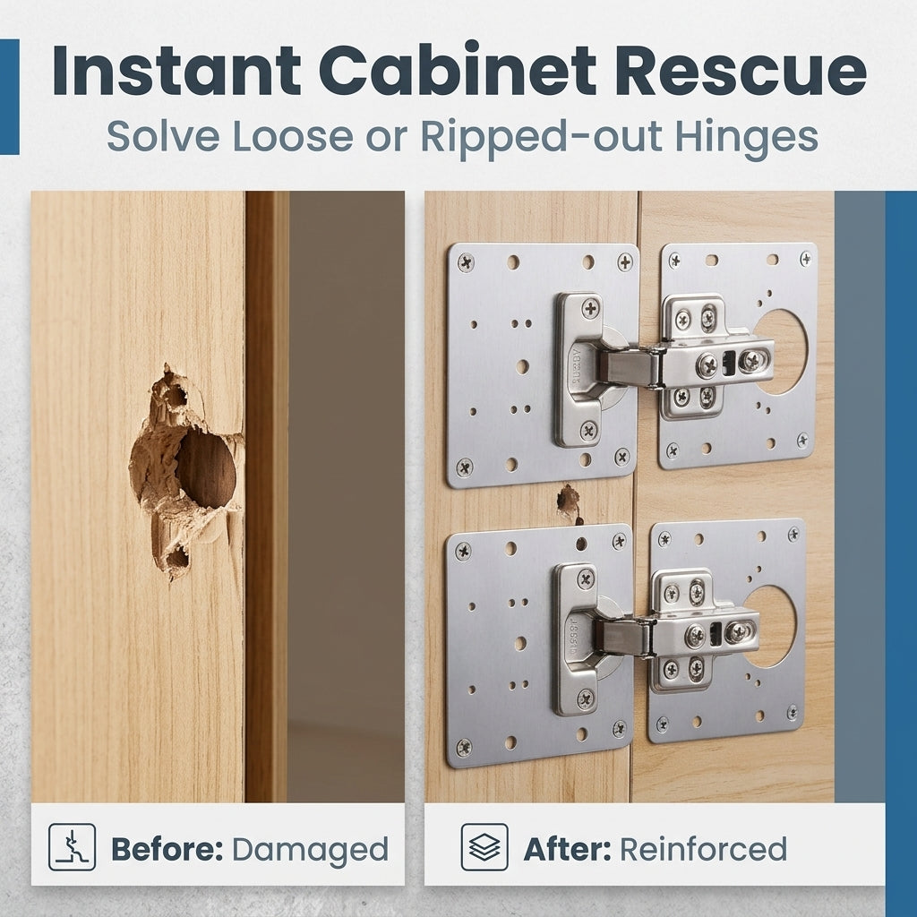 Serplex 8pcs Cabinet Hinge Repair Plate