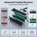 ZORBES® ARGB RAM Heatsink Cooler for DDR4 DDR5 Gaming PC 5V 3Pin