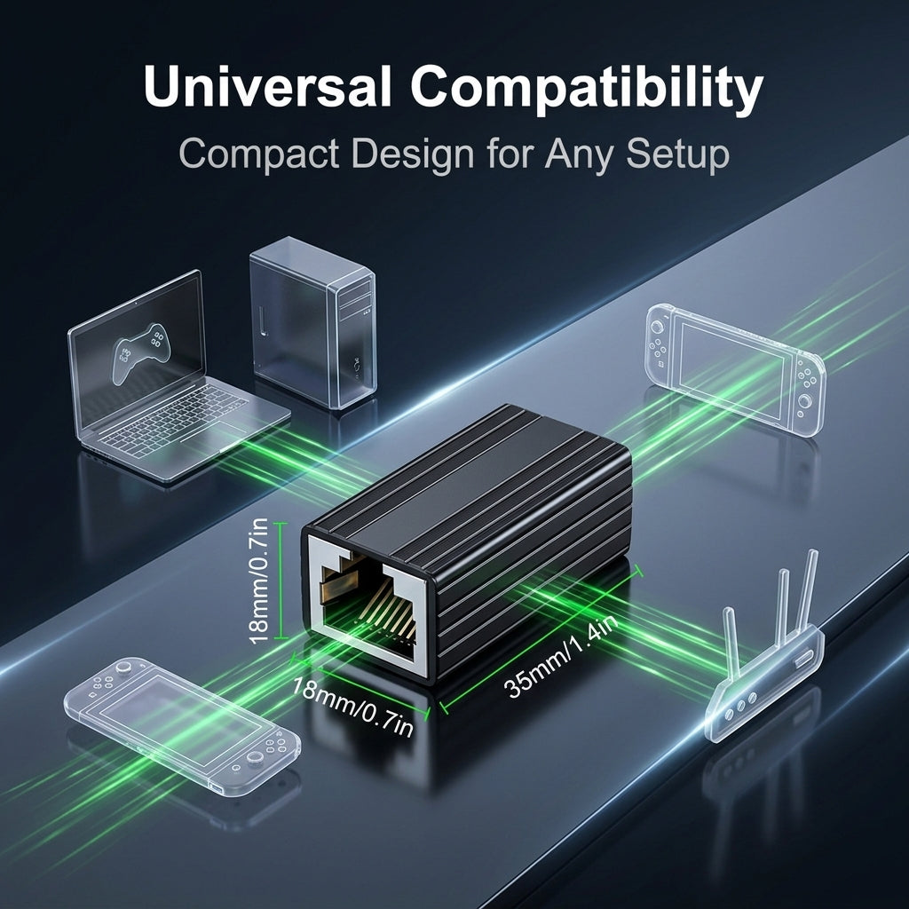 Verilux® RJ45 Ethernet Coupler 10Gbps Female to Female Extender
