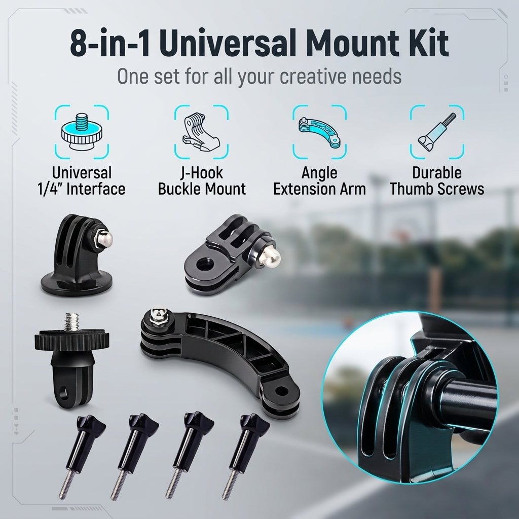 ZORBES® 8 in 1 Universal Action Camera Mount Kit for GoPro Insta360