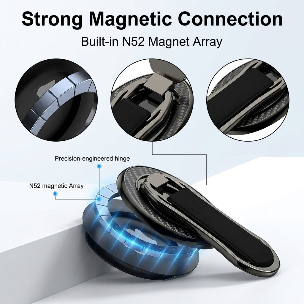 ZORBES® Magnetic Phone Grip Strap with 360° Swivel & Kickstand