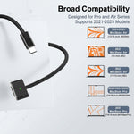 Verilux® 2M 140W USB-C to Magnetic 3 Charging Cable for MacBook