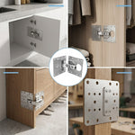 Serplex® 4Pcs Stainless Steel Cabinet Hinge Repair Plate Kit