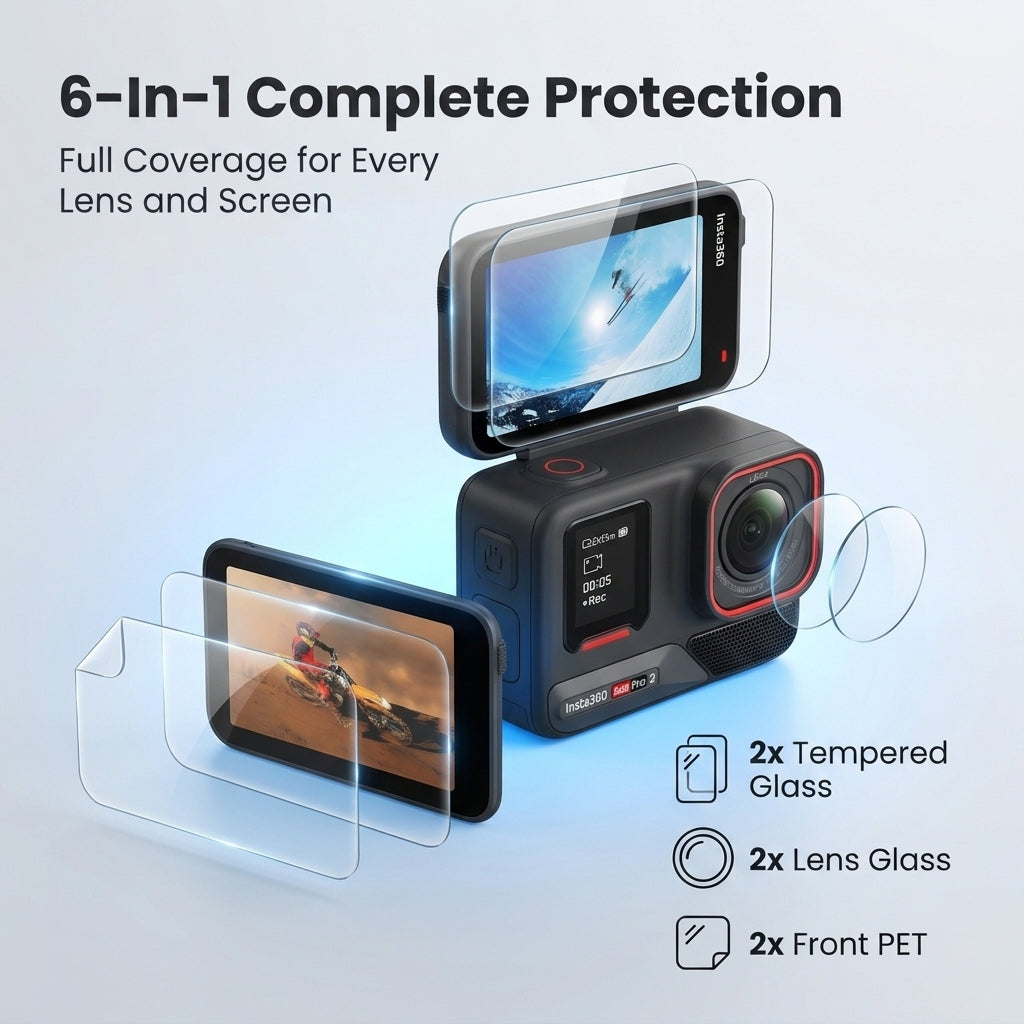ZORBES® 6 Pack Screen & Lens Protector for Insta360 Ace Pro 2