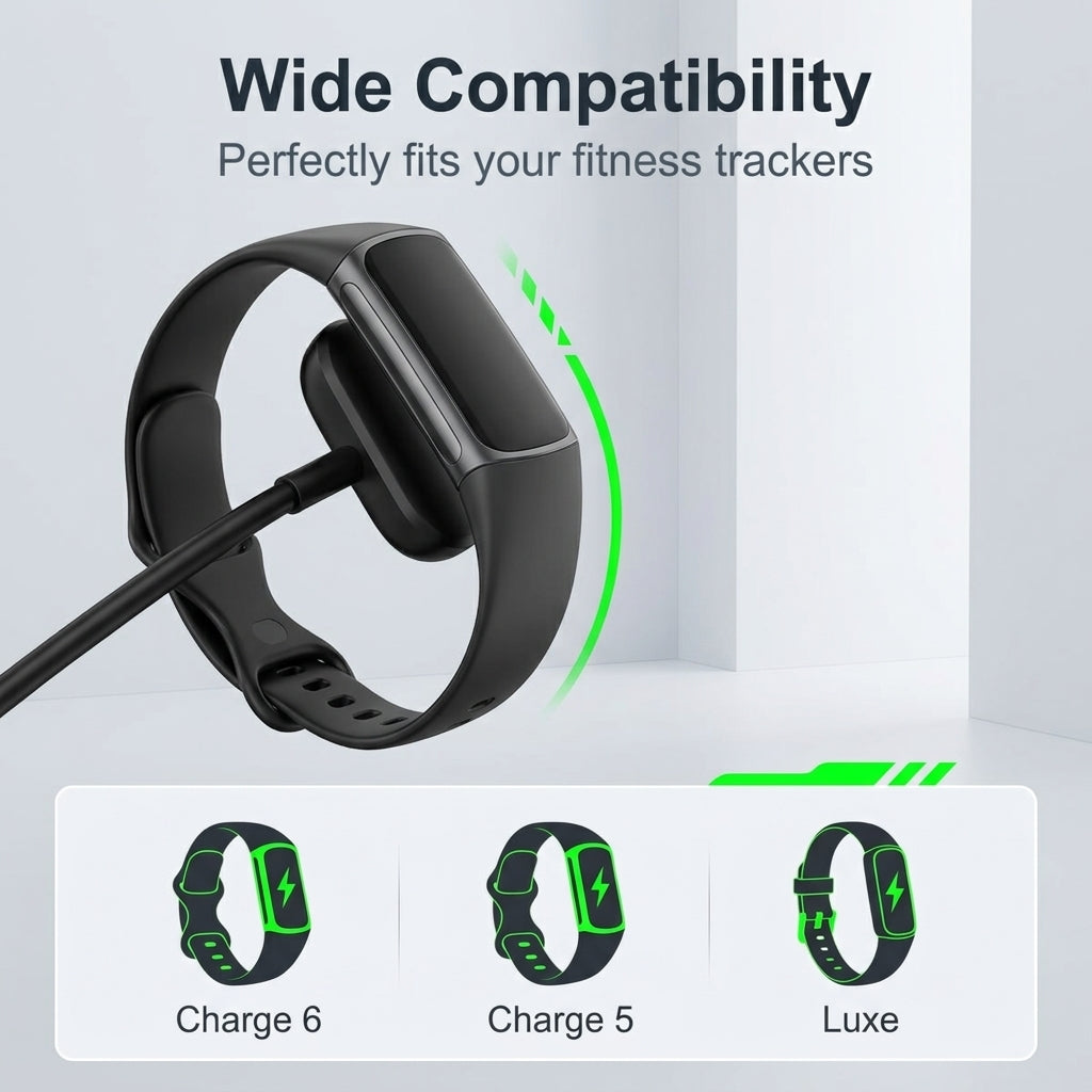 ZORBES® Charger Cable for Fitbit Charge 6, Charge 5 & Luxe Trackers