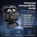 ZORBES® Galaxy Buds 3 Pro Case with Phone Stand and Lock Clip