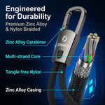ZORBES® PD 60W Type C Fast Charging Short Cable with Keychain